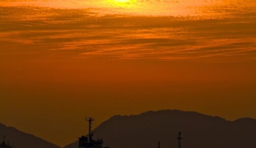 徳山港に沈む夕陽